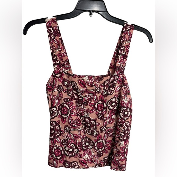 Faherty Pacifica Floral Square Neck Linen Blend Tank NWT Small - Picture 4 of 8